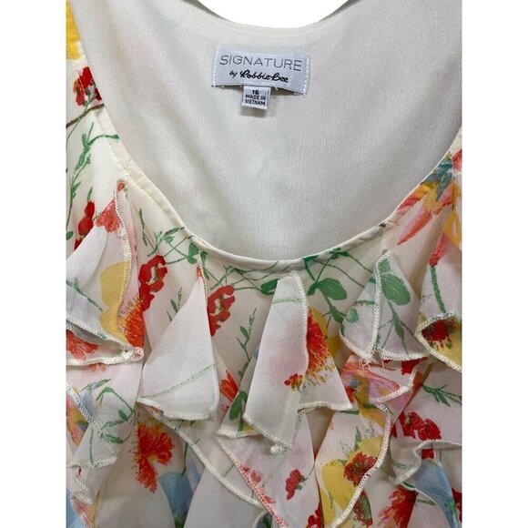 ROBBIE BEE Women's Ruffle Front Chiffon Sleeveless Dress Size 16 - Picture 5 of 7